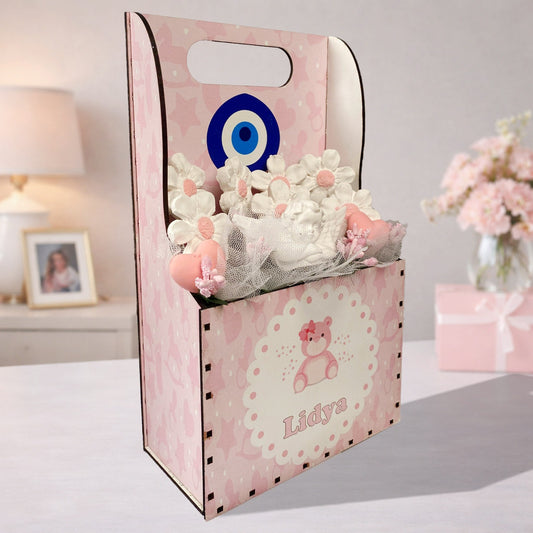 Minik Melek Kız Bebek Çiçek Sepeti